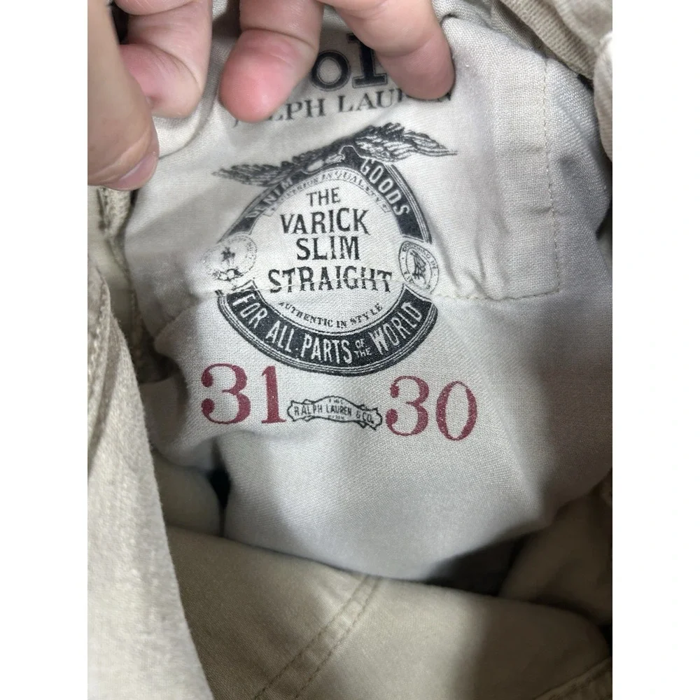 Polo Ralph Lauren Jeans Men 31x30 (fits 32x30) Beige Varick Slim Straight